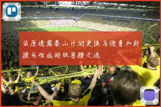 苗原透露泰山计划更换马德鲁加新援或难成超级兽腰之选